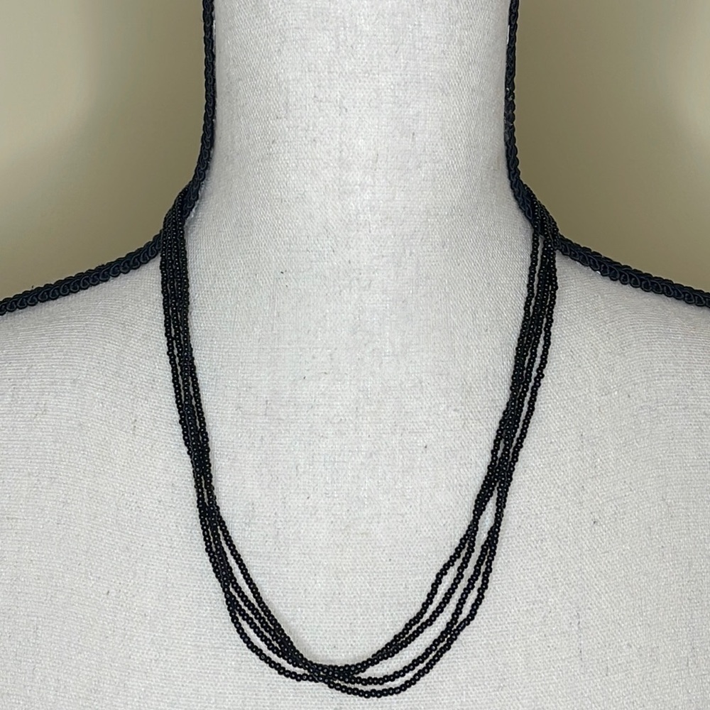 Black & white beaded necklace, silver/black earrings, beaded cuff bracelet set